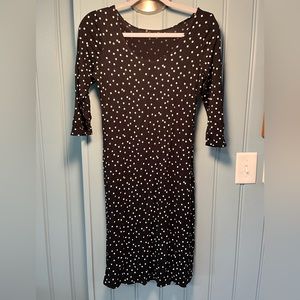Black and white polkadot Salaam dress.  EUC size small.
